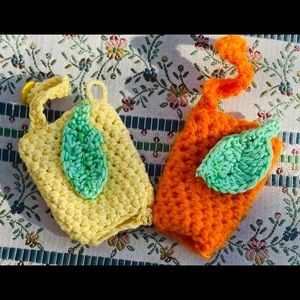 Crocheted hand sanitizer holders